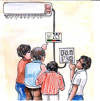 Reduction of AC energy wastage through clamp meter - Photo